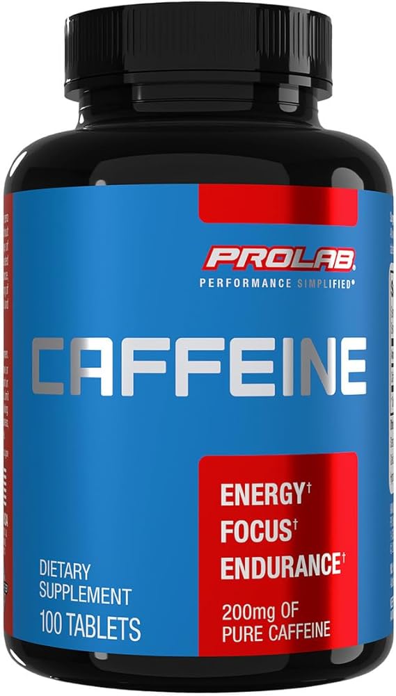 ProLab Caffeine 200mg Tablets, Energy & Mental Focus (100 Count)