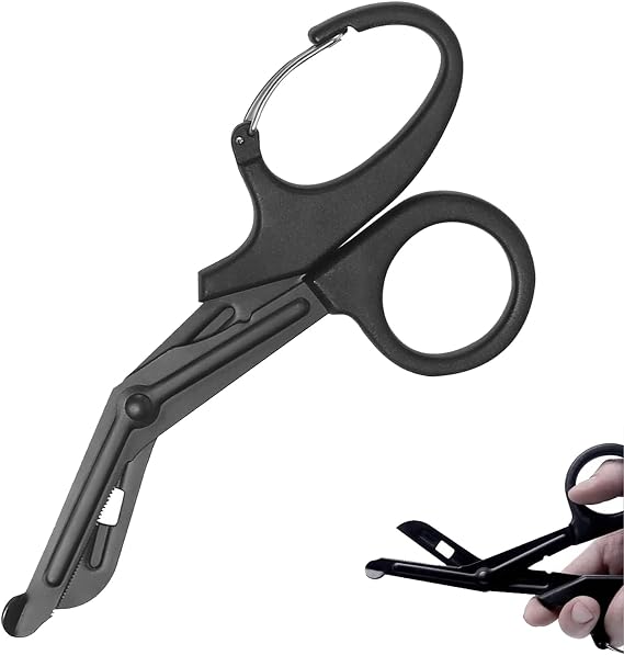 Medical Scissors, First Aid Scissors, Trauma Shears, for Nurses, Paramedics Doctors Students Theatre Hospitals, Veterinary, Firefighter, Rescue(Black 19cm)