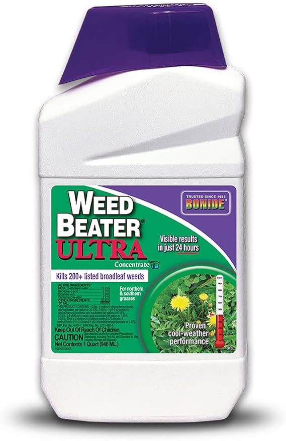 Bonide Weed Beater Ultra, 32 oz Concentrate Fast-Acting Protection Against Broadleaf Weeds in Warm & Cool Weather