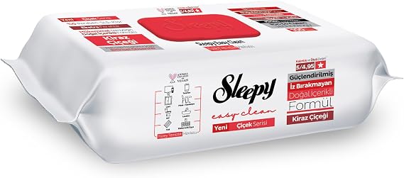 Sleepy Easy Clean Kiraz Çiçeği Yüzey Temizlik Havlusu Mendili 100 Yaprak