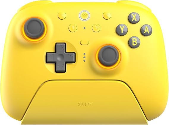 8Bitdo Ultimate 2 Bluetooth Controller for Switch/Switch 2 & Windows PC, Switch Pro Controller with TMR Joysticks, Switchable Hall Effect/Tactile Triggers, Vibration and Motion Control -Yellow