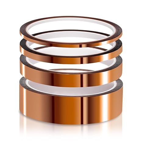 ELEGOO High Temp Tape, 4 Pack Polyimide High Temperature Resistant Tape Multi-Sized Value Bundle 1/8, 1/4, 1/2, 1 with Silicone Adhesive for Masking, Soldering etc.