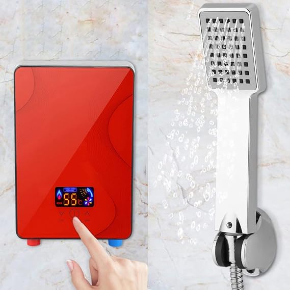 Water Heater, 6500W 220V Instant Electric Tankless Hot Water Heaters with Digital Display 30-55C Temperature Water Heater For Home Bathroom Kitchen Hotel RV