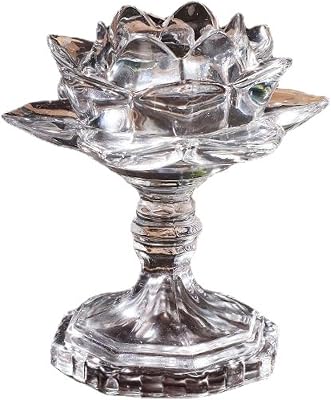 ZMQJEQANBG Buddha Pedestal Glass Cup Lotus Crystal Pedestal,Jinbao Lamp Holder