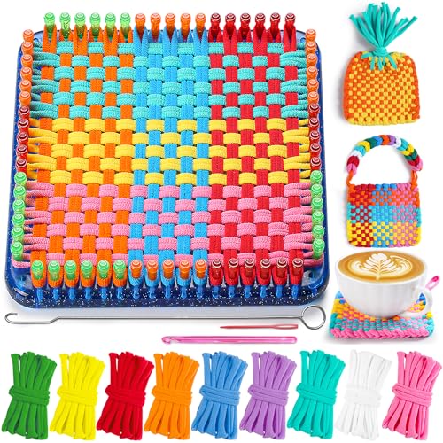 CCTVRTV Weaving Loom Kit Toys for Kids and Adults, Potholder Loops DIY Arts and Crafts for Boys and Girls Ages 5 6 7 8-12 13, Easy Potholder Loom Knitting Kits Gifts for Beginners, 252 Craft Loops