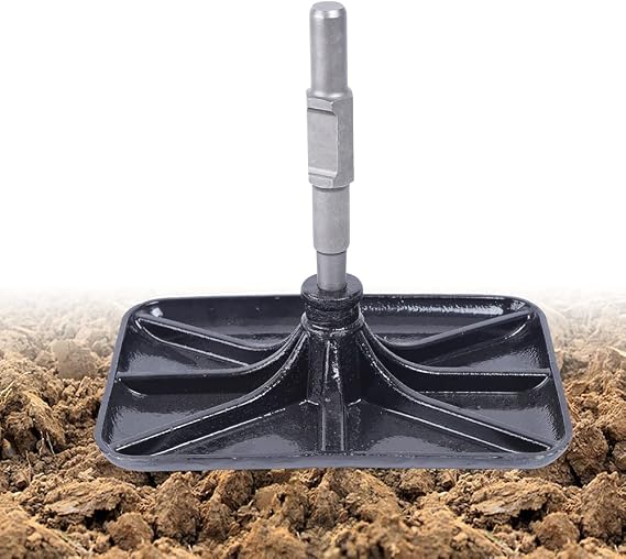 Jack Hammer Compactor Plate, Manganese Steel Tamper Rammer Plate Paving Stones Snoring Tablet Tree Transplanting Tool for Ground, Builder Landscaper Gardeners