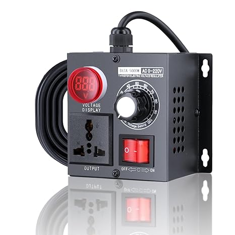 5000W AC 220V Voltage Regulator, SCR Electronic Stepless Motor Speed Controller with LED Display, High Precision Adjustable Dimmer for Household Appliances and Electrical Equipment (5000, Watts)