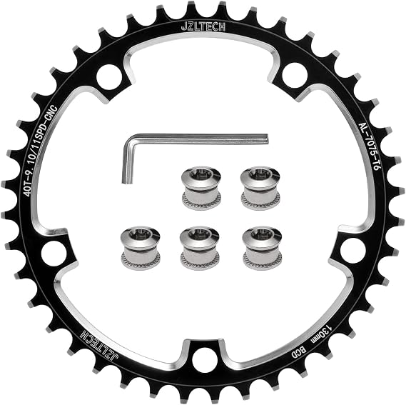 130BCD Round Bike Chainring, 38T 40T 42T 44T 46T 48T 50T 52T 54T 56T 58T 60T Narrow Wide Chainring, Single Bicycle Chain Ring for 8 9 10 11 12 Speed Road Bike