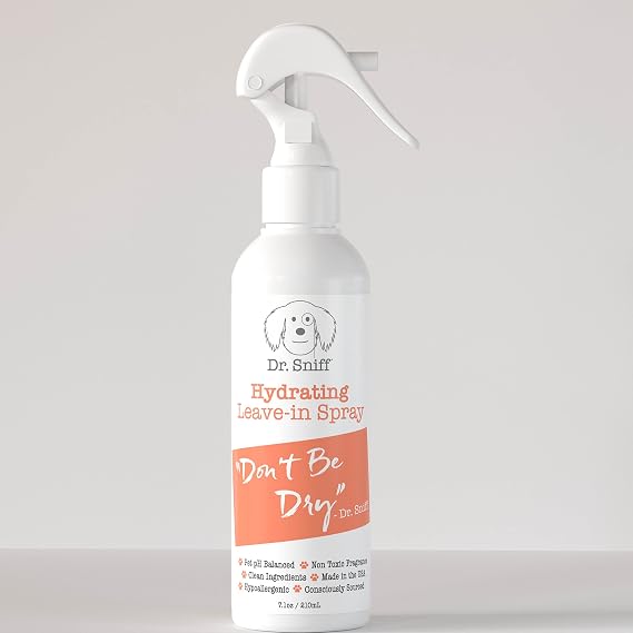 Dr. Sniff Hydrating Leave-in Conditioner Spray for Dogs & Cats, Post-Bath Pre-Blowdry Step, Light Citrus & Floral Scent, Organic Coconut & Argan Oil, Made in USA, 7.1 oz