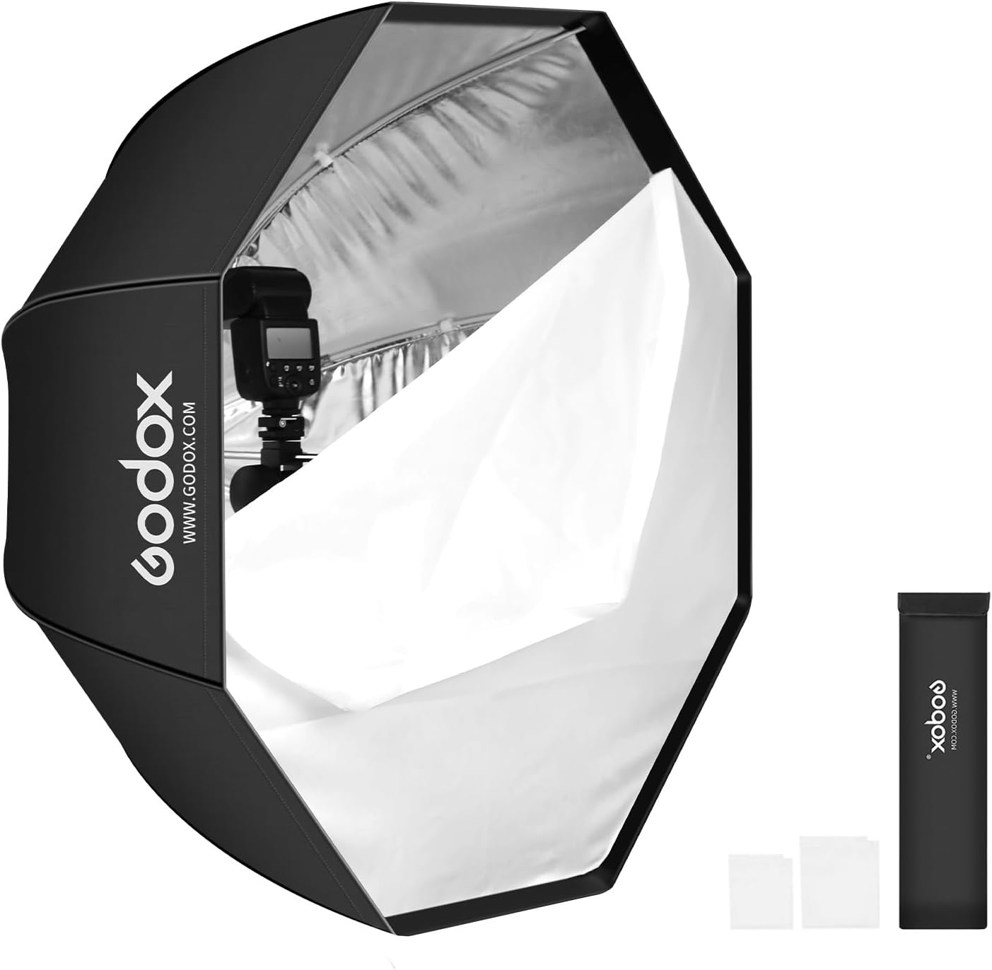 Godox 37.5in95cm Octagon Umbrella Reflector Soft Box with Carrying Bag Portable Octagon Umbrella Octobox for Studio Photography Flash Speed Light