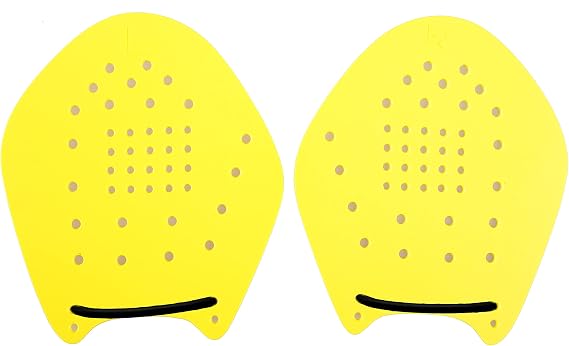 Strokemakers by Speedshop Int'l Swimming Hand Paddles for Swim Training - The Original Stroke Technique Paddle (Size 2, Yellow w/Black Tubes)