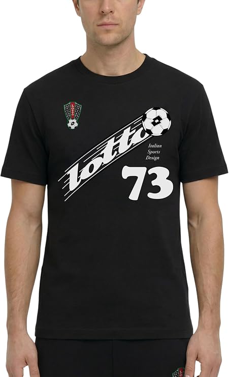 LOTTO Men's Forza Short Sleeve Tee - 100% Organic Cotton 180gsm Lightweight Breathable T-Shirt