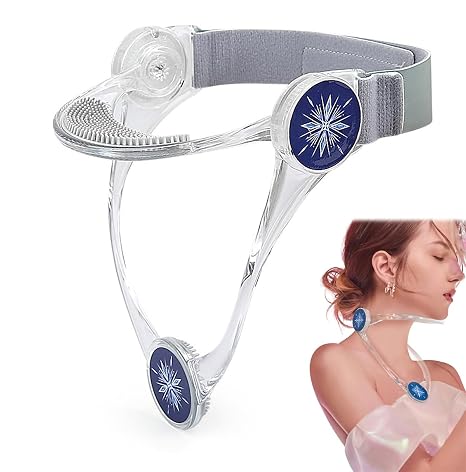 Adjustable Neck Support, Neck Brace Cervical Collar, Portable Neck Traction Device Neck Stretcher Forward Head Neck Posture Corrector for Women and Men Cervical Spine Pressure Relief (Transparent)