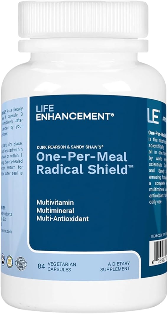 Life Enhancement One-Per-Meal Radical Shield - Multi-Antioxidant, Multivitamin and Multimineral Supplement - 84 Servings