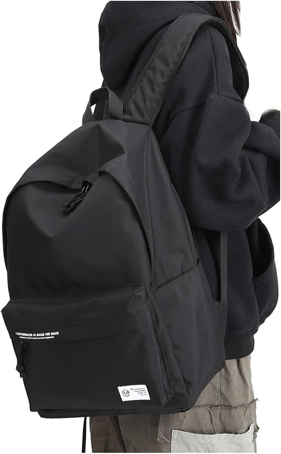 Rucksack, Business Backpack, Popular for High School Students, Large Capacity, For School, Men's, Women's, Plain, Girls, For Work, Travel, Lightweight, 15.6 Inches