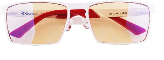 Arozzi - Visione VX800 Blue Light Blocking Computer and Gaming Glasses - Anti-Glare, UV Protection - White