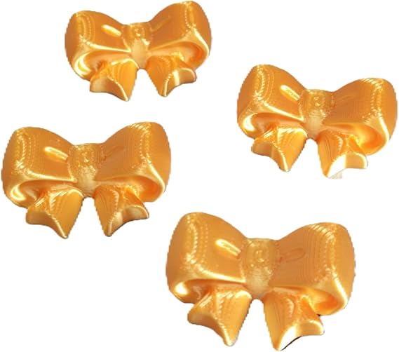 Znet3D Bow Magnets Strong and Cute Refrigerator Magnets 1.5 x 1.25 Inches Perfect for Home, Office, or Classroom Adorable and Functional Decor 4 Pack (Gold)