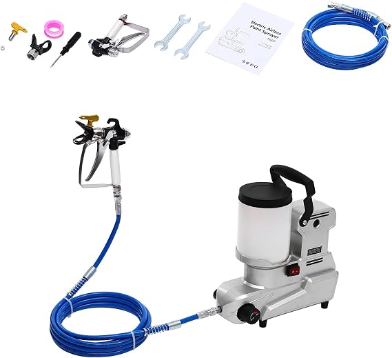 Bepritm 1600W Airless Paint Sprayer, 120MPa High Pressure Painter with Sprayer Gun & Hose, Commercial Spray Paint Machine for Spraying Operations Indoor/Outdoor Fire Prevention
