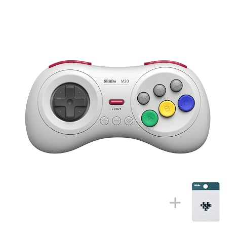 8Bitdo M30 Wireless Bluetooth Controller Retro Gamepad - White