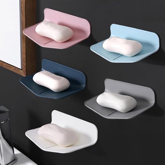 Self-draining Soap Holder Shower for Soap, No Drilling Soap Dish with Drainage for Shower, V-shaped Soap Saver for Bathroom and Kitchen Wall Mounted.
