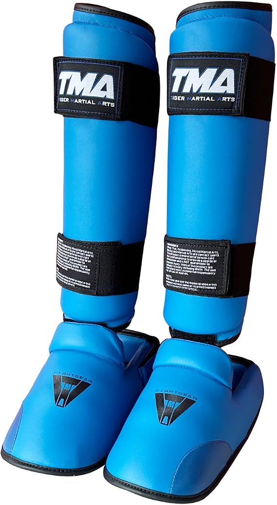 TMA Kids Karate Shin Instep Shin Instep Protector Leg Foot Sparring Gear Guard (Small)