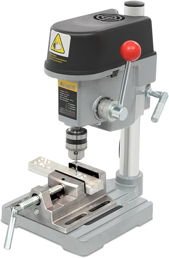 Mini Electric Bench Drill Stand,Bench Wood Drilling Machine,3-Speed Benchtop Drill Press Table,340W Portable Precision Drilling Machine,Drill Workbench for Metal Drilling,Jewelry Making
