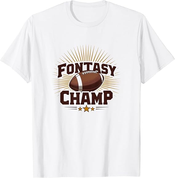 Fantasy Champ: Football Victory for Sports Fanatics T-Shirt, Men, White