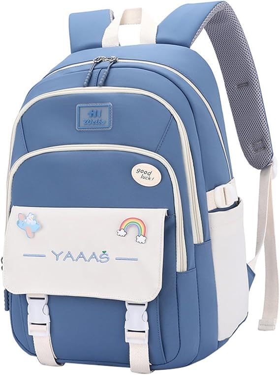 JiaYou Women Daypack Junior Middle School Backpack Teens Girls Laptop Bag(Blue,35 Liters)