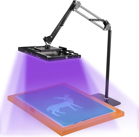 Caydo 216 LEDs UV Light 395nm for Screen Printing,Timing Device(100W) | 1.5 min exposure | Leakage-Proof Safety | 150C PC shade | Works for screen printing, cyanotype, resin