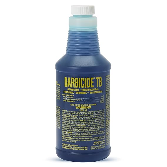 BARBICIDE Tuberculocidal Disinfectant Concentrate 16 oz Pint | Hospital-Grade, TB, Virucidal & Bactericidal Cleaner | Professional Strength for Salons, Spas, Barbershops & Home | Anti-Rust Formula