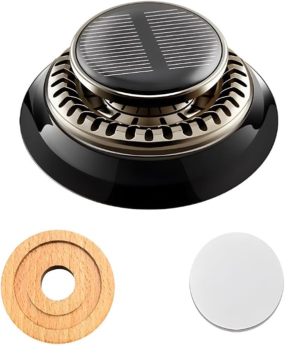 Yourkar Car Air Freshener, Rotating Solar Power Auto Essential Oil Diffuser with Fragrance, Long Lasting Aromatherapy Air Purifier Universal for Most Vehicles, Car Accessories (Ocean)