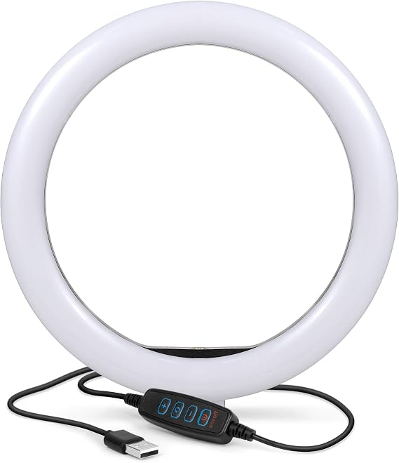 IK Multimedia 10" Selfie Ring Light with 3 Color Modes & 11 Brightness Levels, LED Circle Light for TikTok, Makeup, YouTube, Zoom, Video Recording & Photography, Fits UNC 1/4 Standard Tripod
