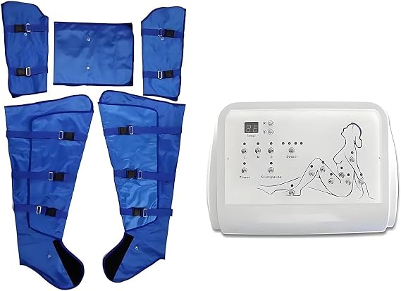 Electric Air Compression Massager Machine for Lymphatic Drainage, Full Body Relaxation, Adjustable Intensity, Pressotherapy Device for Waist, Arm, and Leg