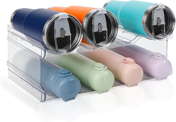 Stackable Water Bottle Organizer Large Compartment Water Bottle Holder