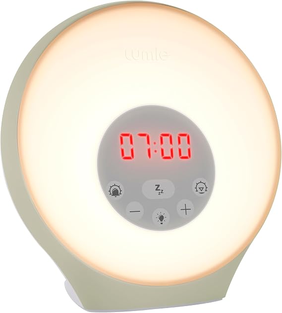 Lumie Sunrise Alarm - Sunrise Wake-up Alarm, Sunset Sleep Feature, Sounds and Mood Lighting, White | Gradual sunrise alarm & sunset feature; optional sounds & mood lighting