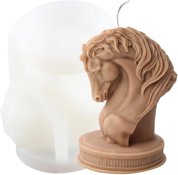 XIAOSHUI Horse Head Candle Mold Ancient Rome Horse Silicone Candle Molds | Horse Silicone Mold for Candle Making Reusable Resin Casting Paraffin DIY Aromatherapy Wax Soap Gypsum Craft Home Decor