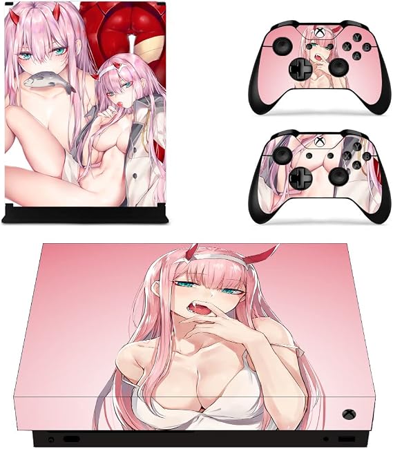 XB One X Console Skin Wrap Decal Skin Hot Anime Girls Vinyl Stickers for XB One X Console Controllers Sexy Anime