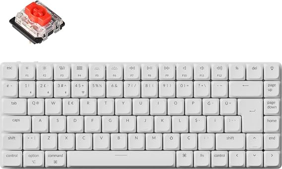 Keychron K3 Max%75 RGB Türkçe Red Switch Kablosuz Beyaz Mekanik Klavye