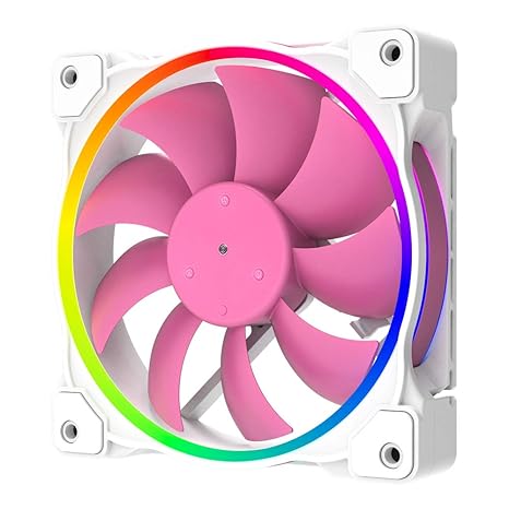 ID-COOLING ZF-12025-PINK Case Fan 120mm 5V 3 PIN ARGB Cooling Fan MB Sync, 4 PIN PWM Speed Control Fans for RadiatorCPU CoolerComputer Case