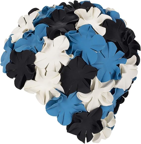 Fashy Ladies Rubber Flower Swimming Cap Blue 3191 50
