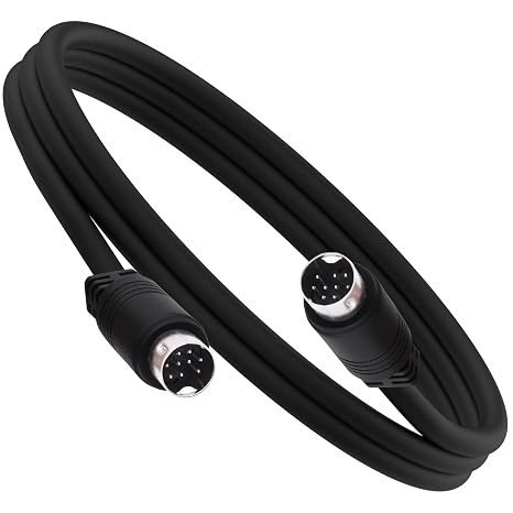 S-Video Cable Mini Din 9 Pin SVideo Extension Cable 2M | 9 Pin Mini Din SVHS Lead Cord Male to Male Connector for HDTV VCR DVD Projector Camera Camcorders