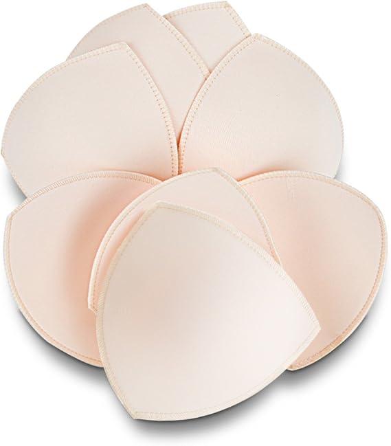 Bra Inserts 4 Pairs, Bra Pads Sewed Stitched Removable for Sports Bra B/C,C/D & D/E Cup Optional