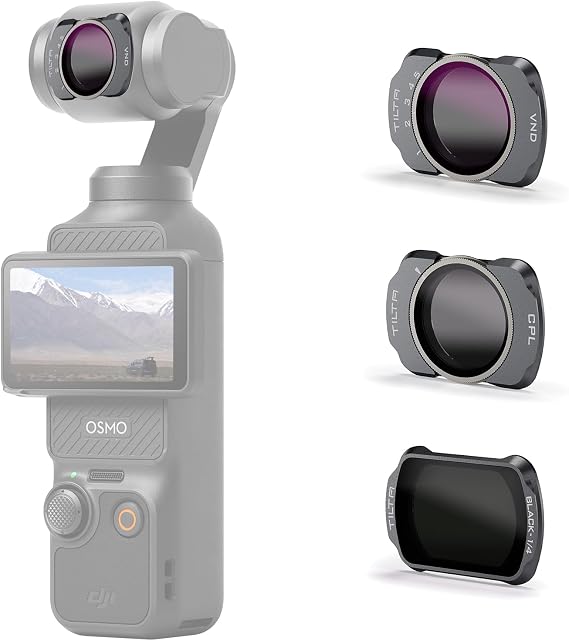 Tilta Base Filter Kit Compatible with Osmo Pocket 3/4 Includes Variable ND2-ND32, Black Mist 1/4, Circular Polarizer | Magnetic Snap-On | Ultra Slim Optical Glass for Cinematic Exposure Control