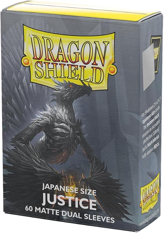 Dragon Shield - Matte Dual - Japanese Size Card Sleeves | 60 CT - Smooth & Tough Premium TCG Sleeves - Compatible with Yu-Gi-Oh, Naruto, Cardfight & Vanguard | Justice