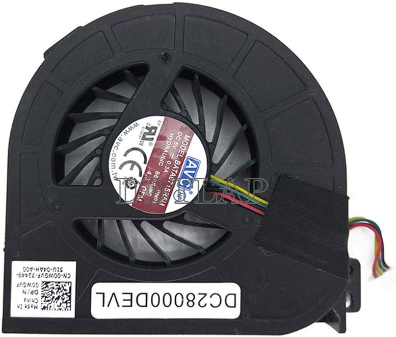 DBTLAP CPU Fan Compatible for DELL Precision M4800 Laptop Cooling Fan BATA0715R5M PN01 DC28000DEVL 00WGVF