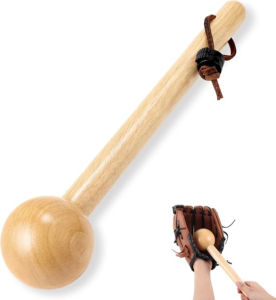 Hollowfly Baseball Glove Mallet 12 Inch Baseball Softball Glove Shaping Hammer with Leather Rope- Quick Create Ball Shaped Pocket for Softball