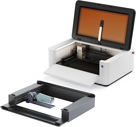 LaserPecker LX2 40W Laser Cutter Engraver + LaserPecker Riser Base with Rotary Extension for LX2