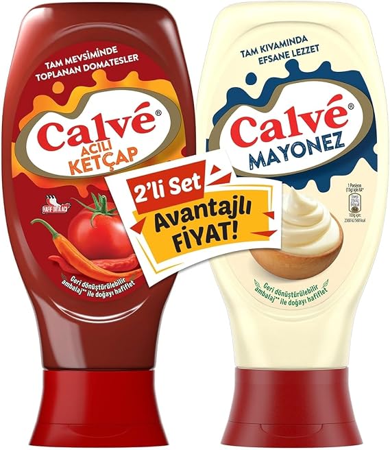 Calve Acılı Ketçap Mayonez Orta Set 810 gr