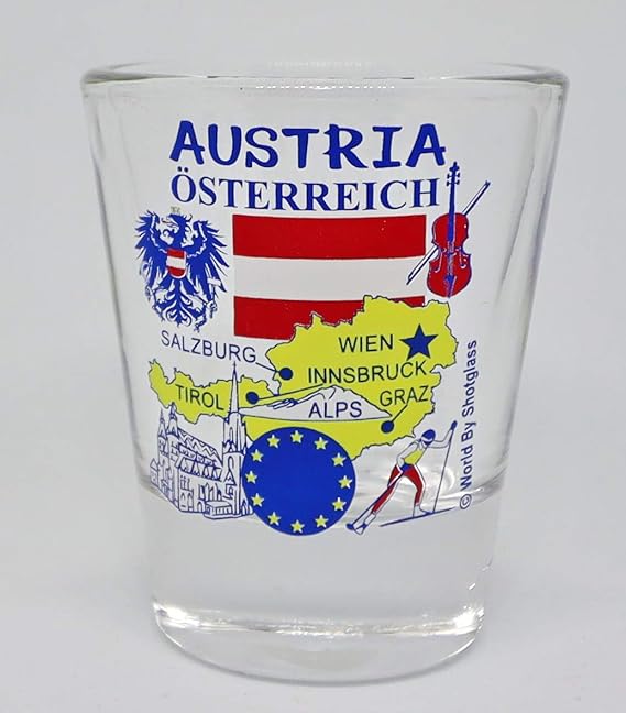 World By Shotglass Austria EU Series Landmarks and Icons Shot Glass