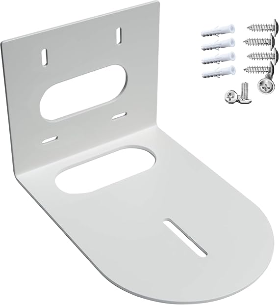 Prisual PTZ Camera Wall Mount Bracket - Heavy-Duty Solid Metal Universal Mount for All PTZ Cameras, Includes Mounting Screws, Adjustable Compact Space-Saving Design (White)